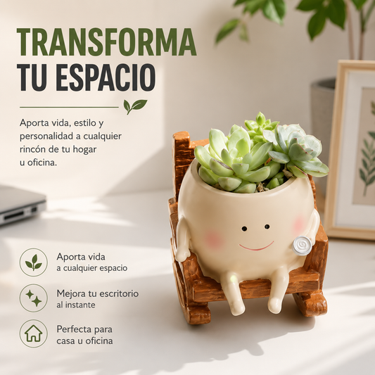 Maceta de Resina con Forma de Fantasma