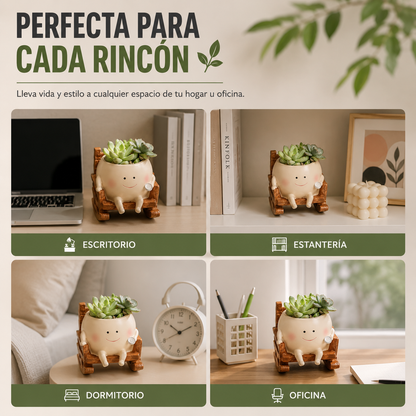 Maceta de Resina con Forma de Fantasma
