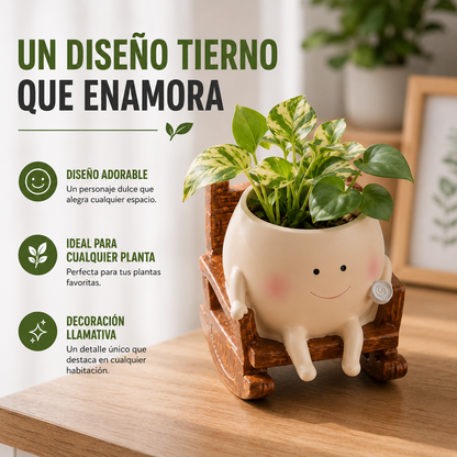 Maceta de Resina con Forma de Fantasma